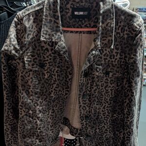 William Rast Women's Brown Leopard Jean Jacket